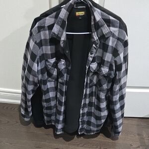 Plaid Black and Gray Shirt Jacket